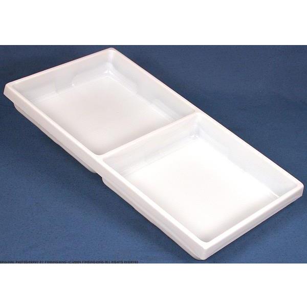 2 White Plastic 2 Compartment Jewelry Tray Inserts