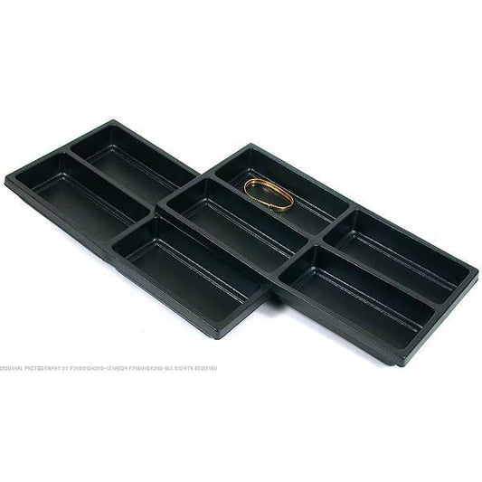 2 Travel Trays Black 4 Slot Watch Bracelet Display Unit