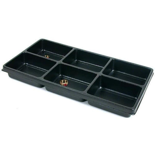 6 Compartment Display Tray Insert Plastic 14 1/8"