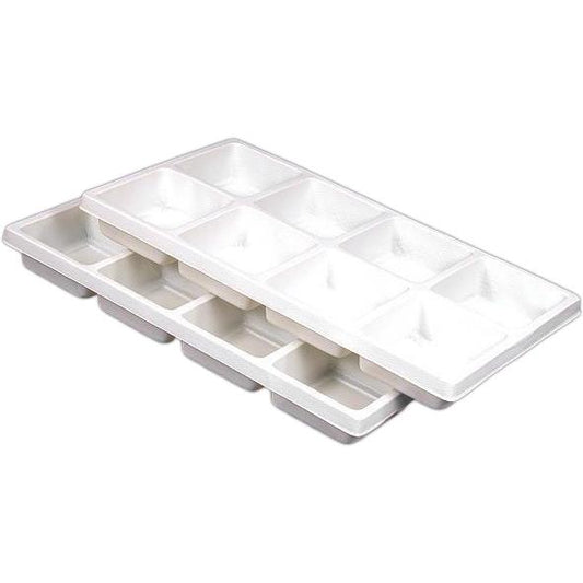 2 White Plastic 8 Compartment Jewelry Tray Inserts