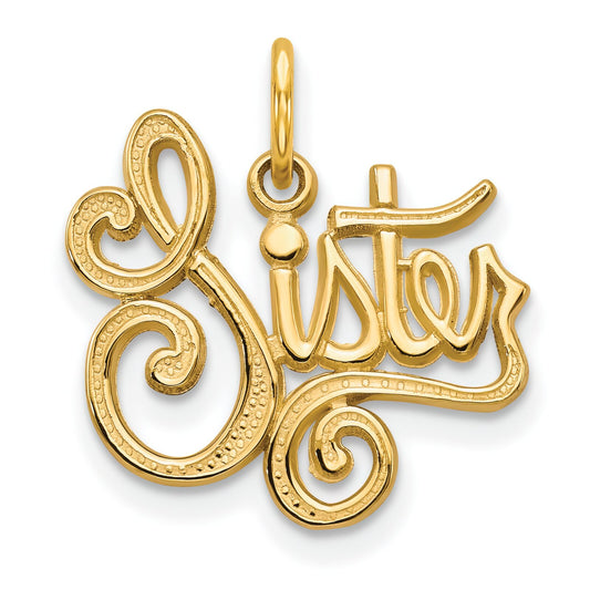 10K Gold Sister Charm