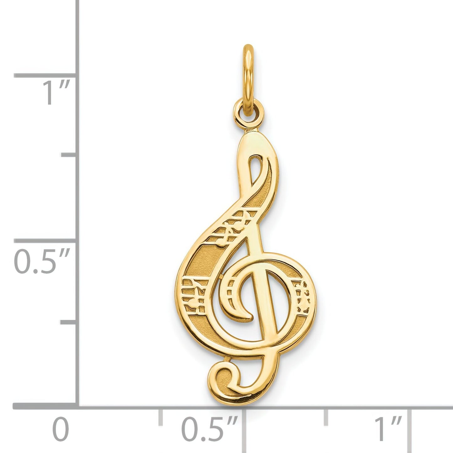 10K Gold Treble Clef Music Notes Charm Musical Pendant
