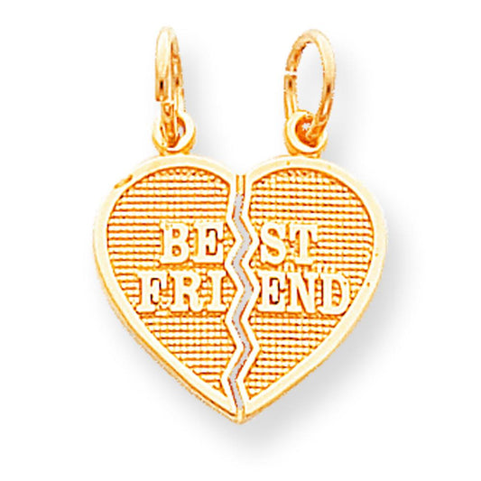 10K Gold Best Friend Breakable Heart Charm