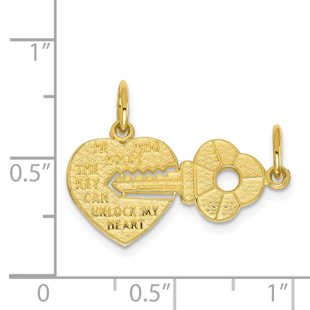 10K Gold Key To My Heart Breakable Charm