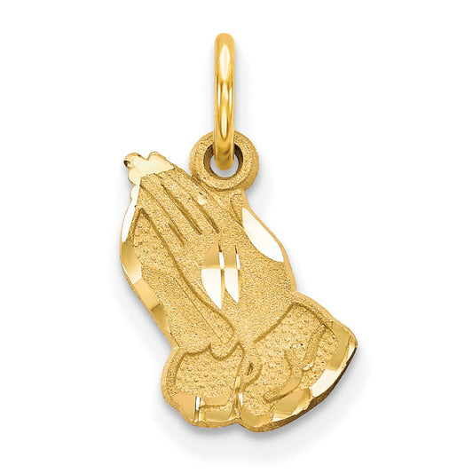 10K Gold Praying Hands Charm