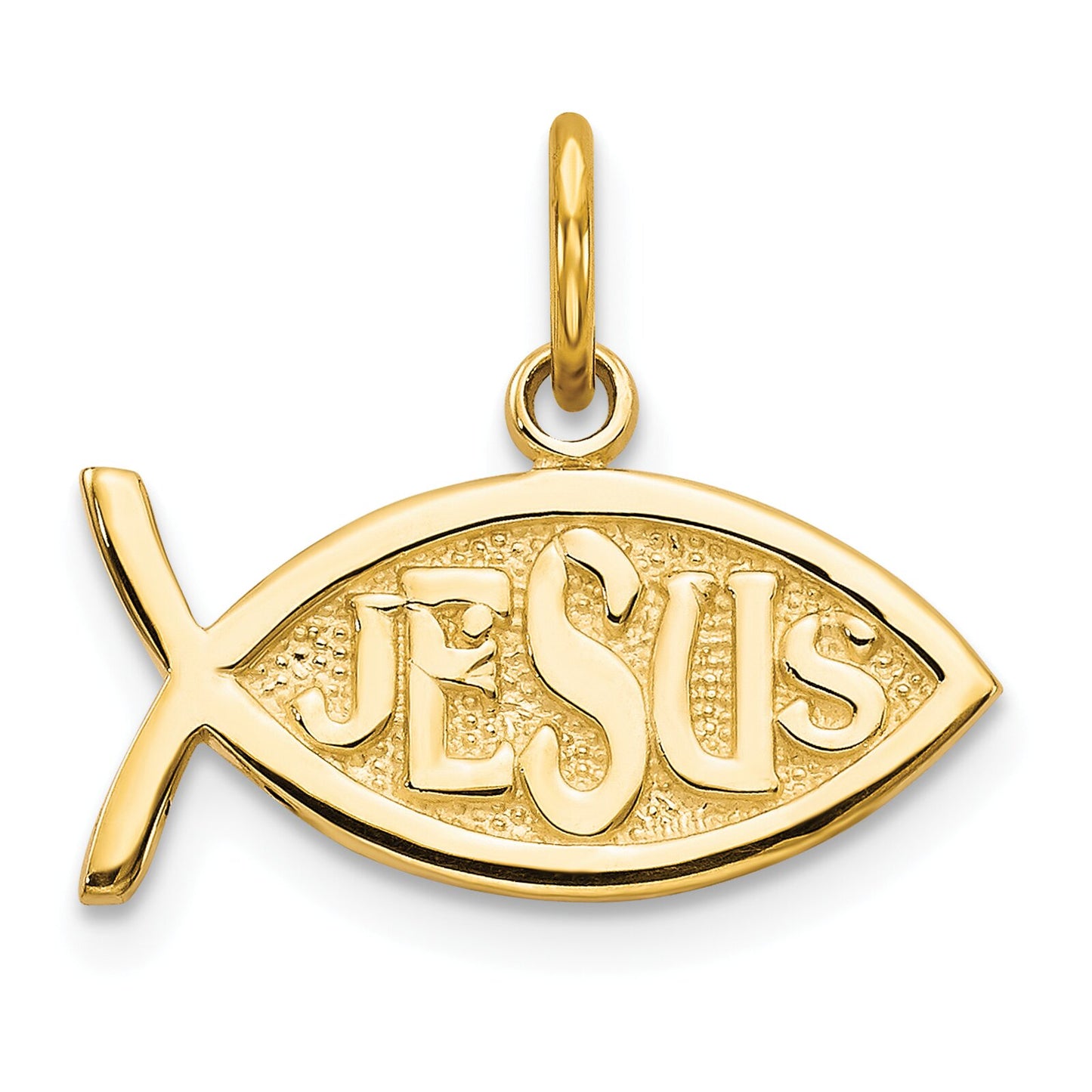 10K Gold Jesus Ichthus Fish Charm