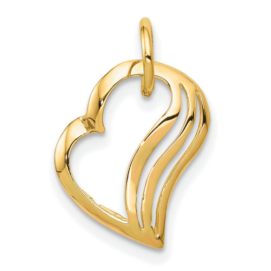 10K Yellow Gold Heart Charm