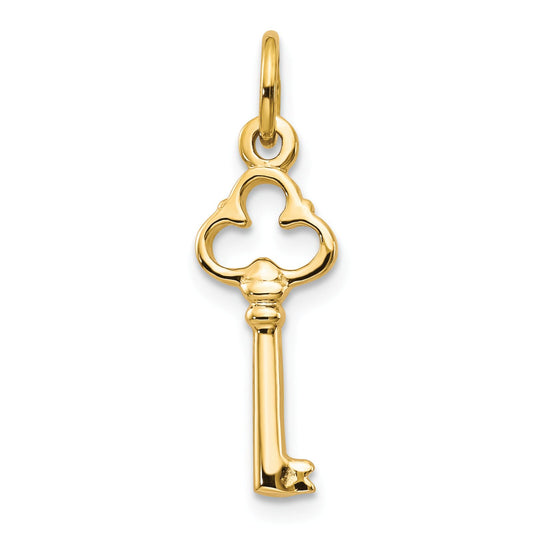 10K Yellow Gold Skeleton Key Charm
