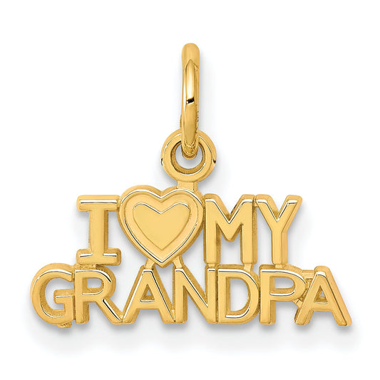 10K Yellow Gold I Love My Grandpa Charm