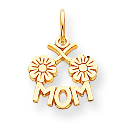 10K Yellow Gold Mom Flower Charm