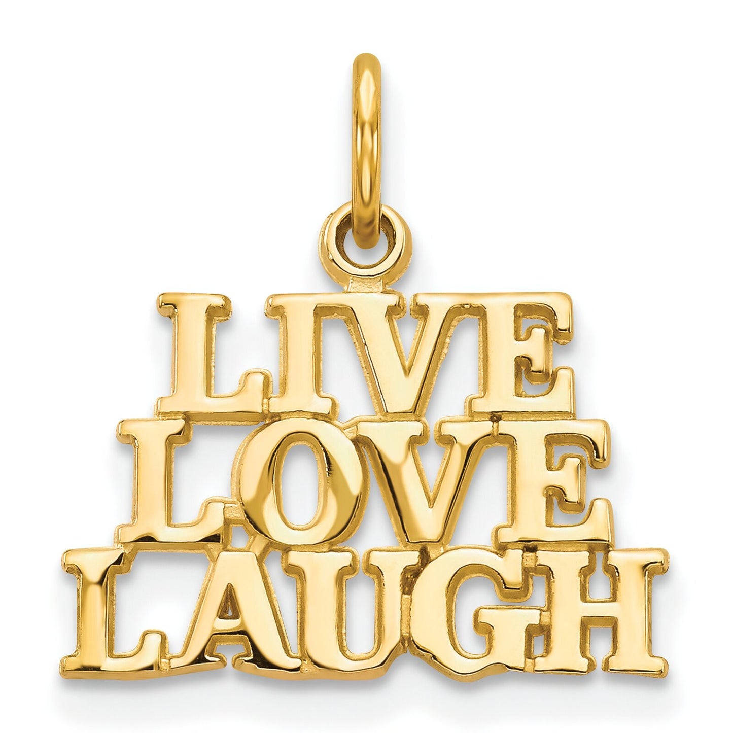 10K Yellow Gold Live Love Laugh Charm