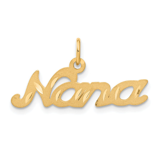 10K Yellow Gold Nana Charm Diamond Cut