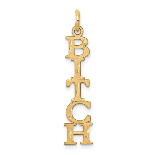 10K Yellow Gold Bitch Charm Diamond Cut