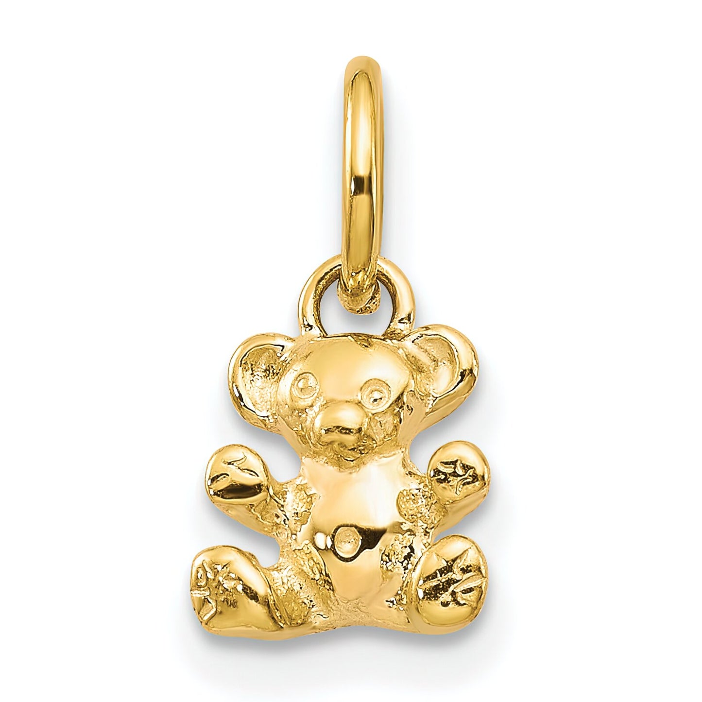 10K Yellow Gold 3D Teddy Bear Charm