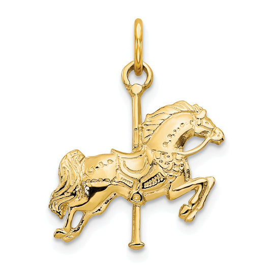 10K Yellow Gold Carousel Horse Charm