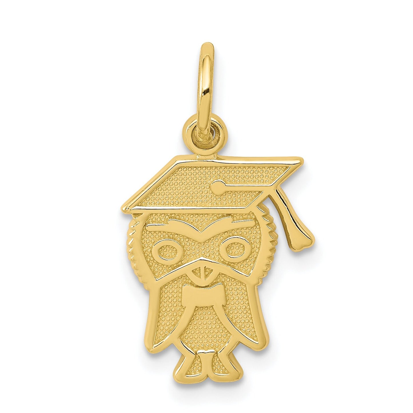 10K Yellow Gold Graduation Owl Charm
