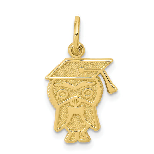 10K Yellow Gold Graduation Owl Charm