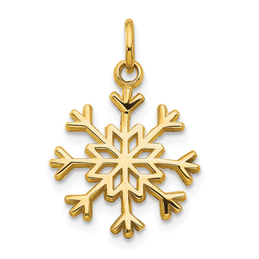 10K Yellow Gold Snowflake Charm