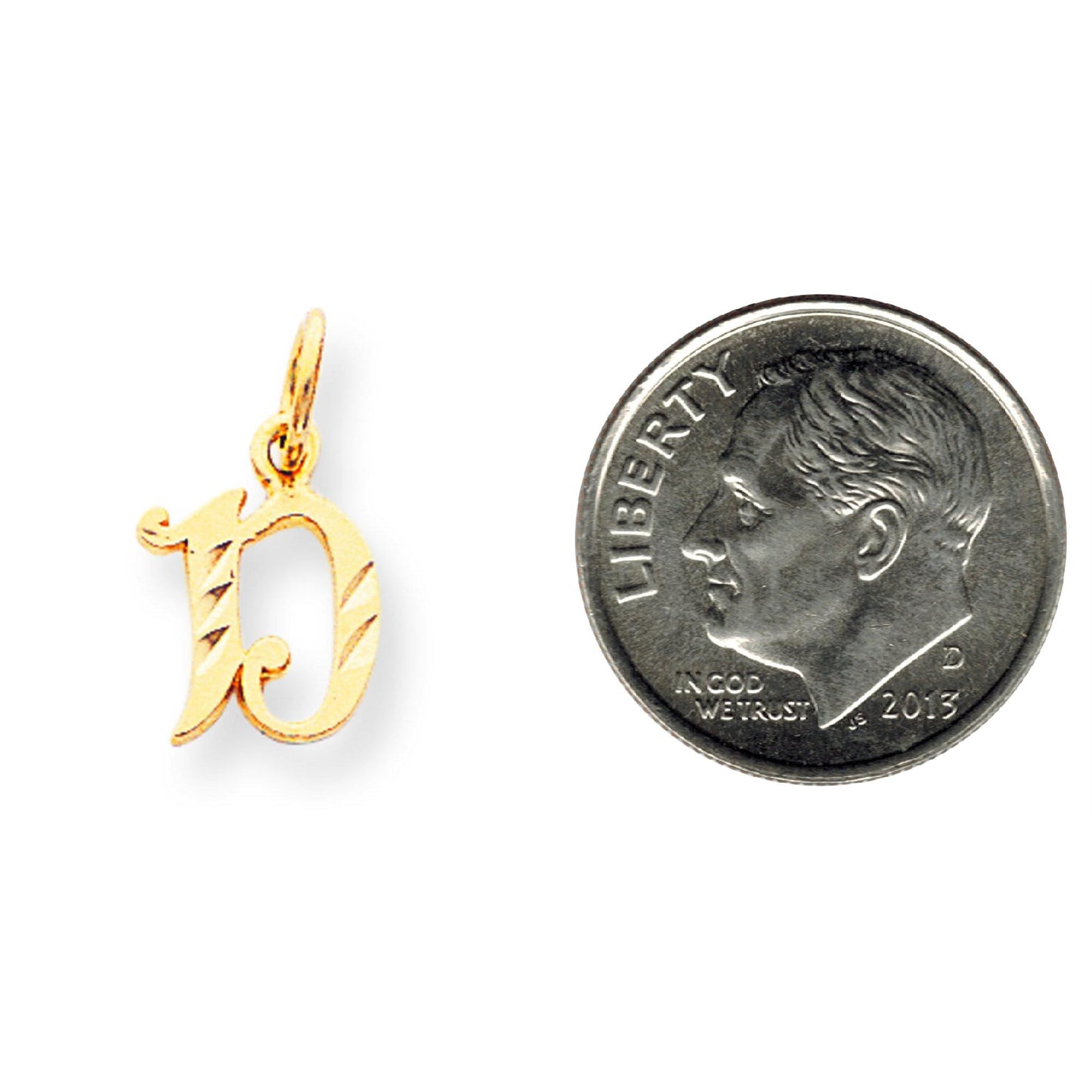 10K Yellow Gold Initial D Charm