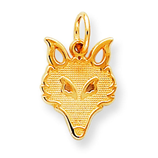 10K Yellow Gold Flat Back Small Fox Head Charm