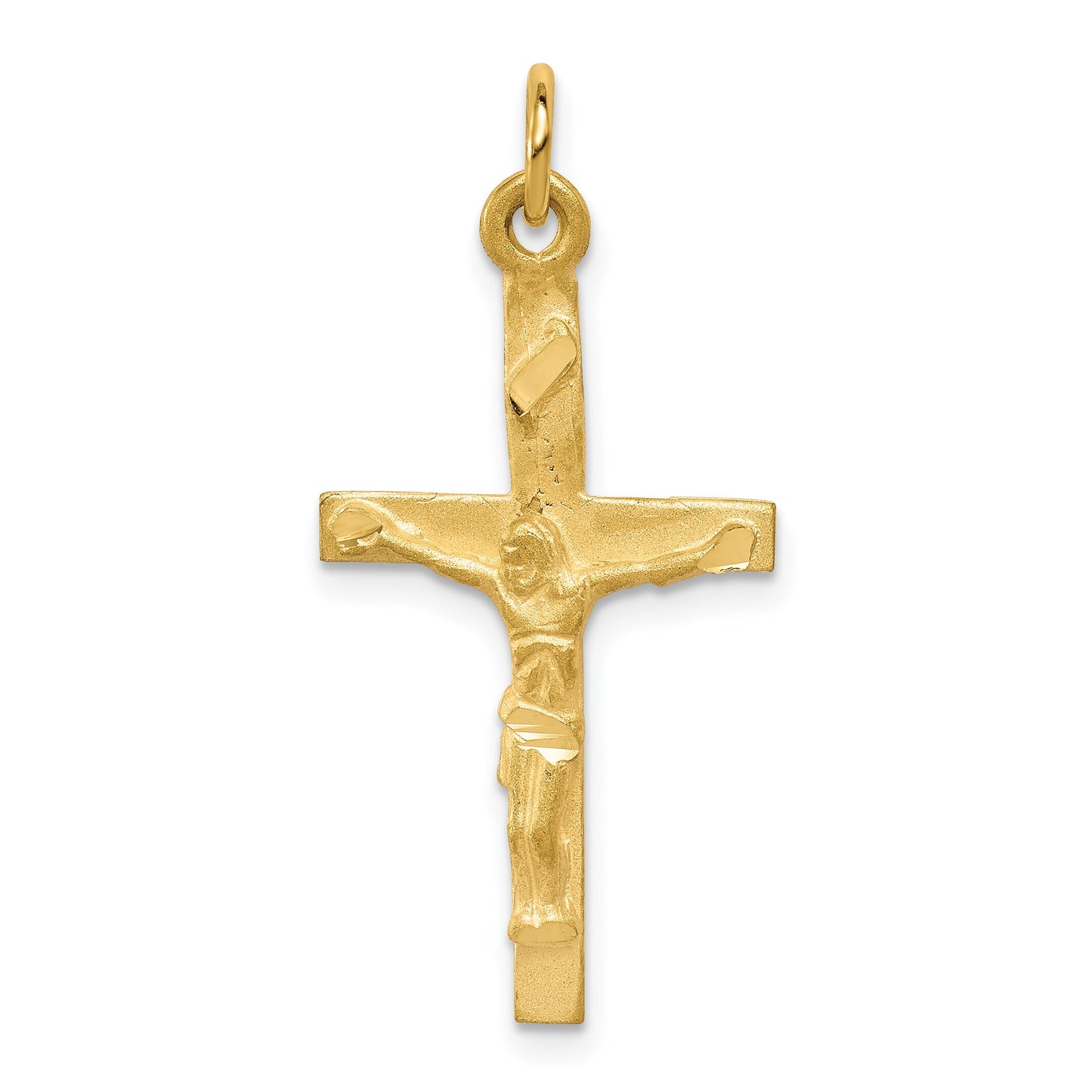 10K Gold INRI Crucifix Pendant