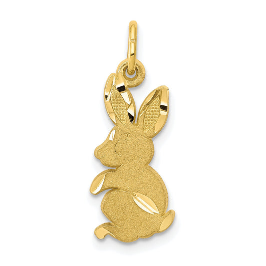 10K Yellow Gold Baby Bunny Rabbit Charm