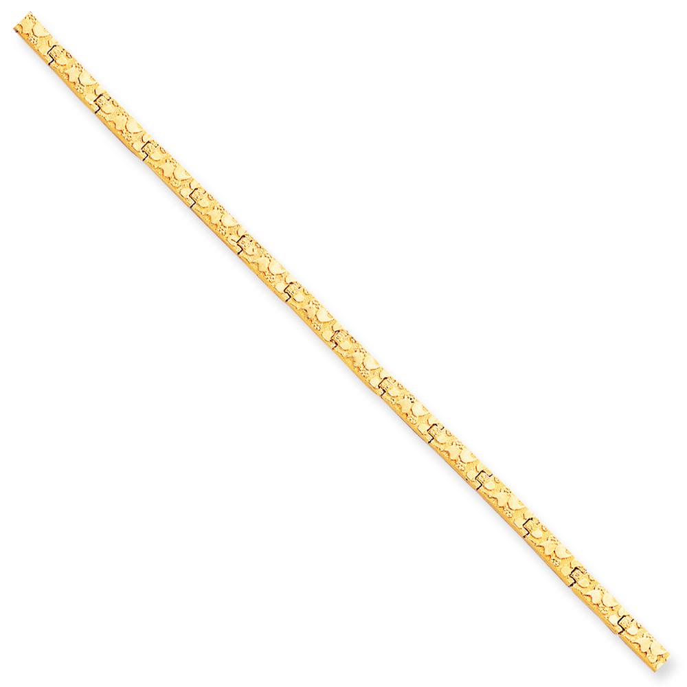 10K Yellow Gold Nugget Bracelet Mens Jewelry