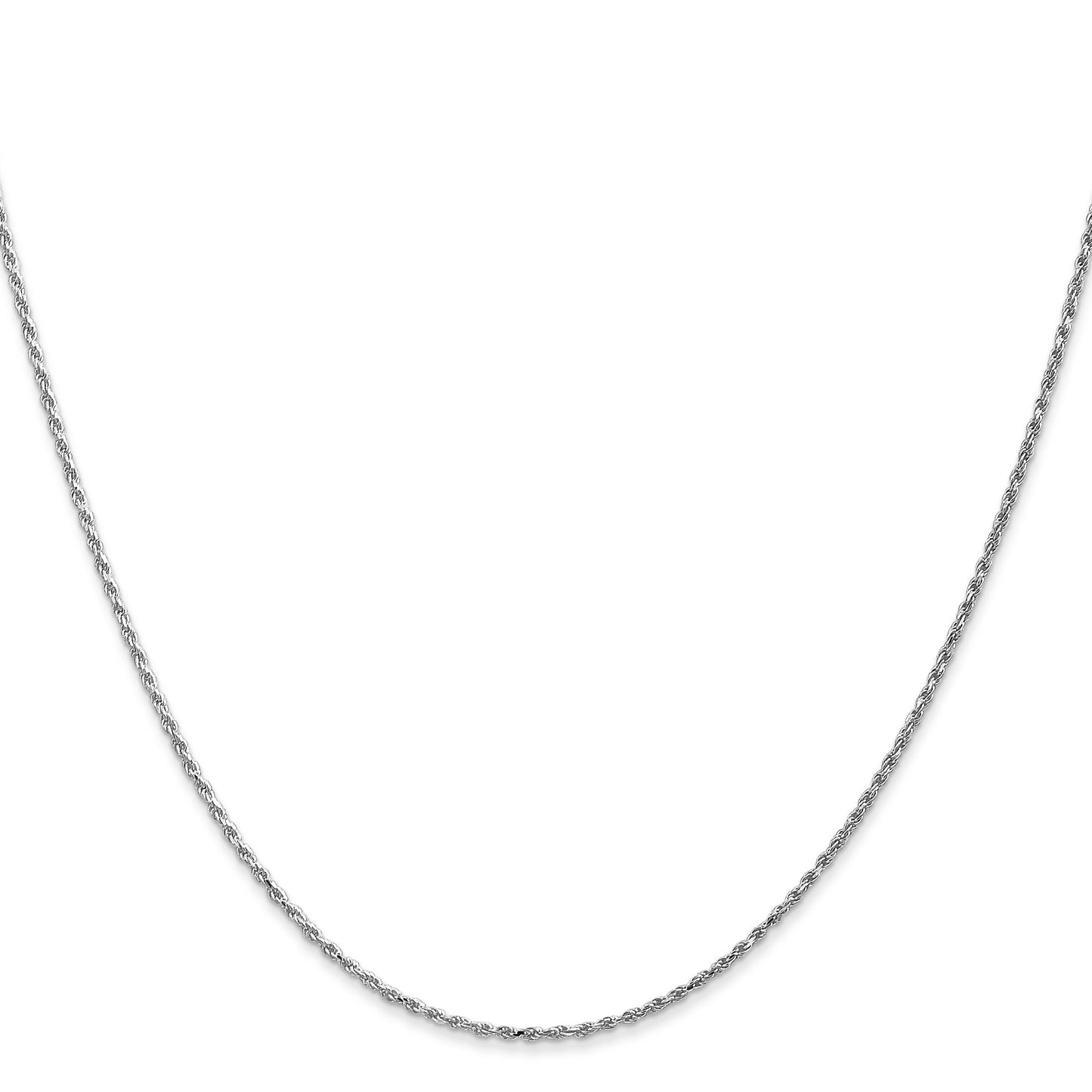 10K White Gold 1.2mm Diamond Cut Rope Chain