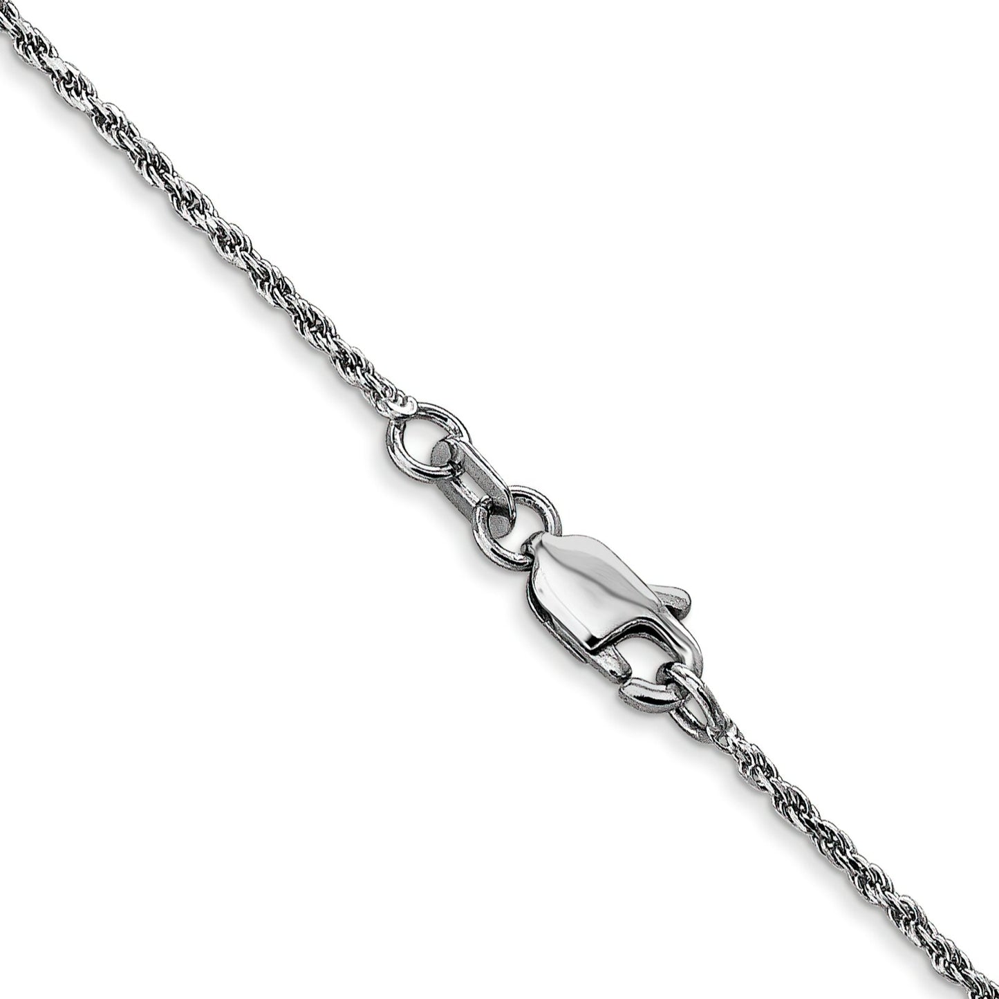 10K White Gold 1.2mm Diamond Cut Rope Chain