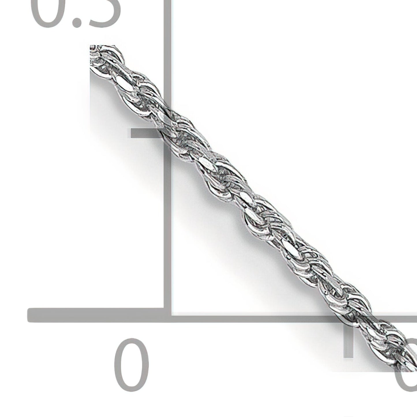 10K White Gold 1.2mm Diamond Cut Rope Chain Bracelet