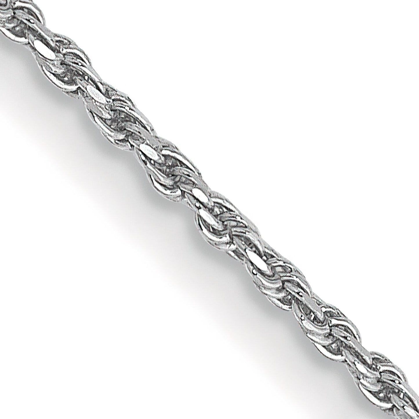 10K White Gold 1.2mm Diamond Cut Rope Chain