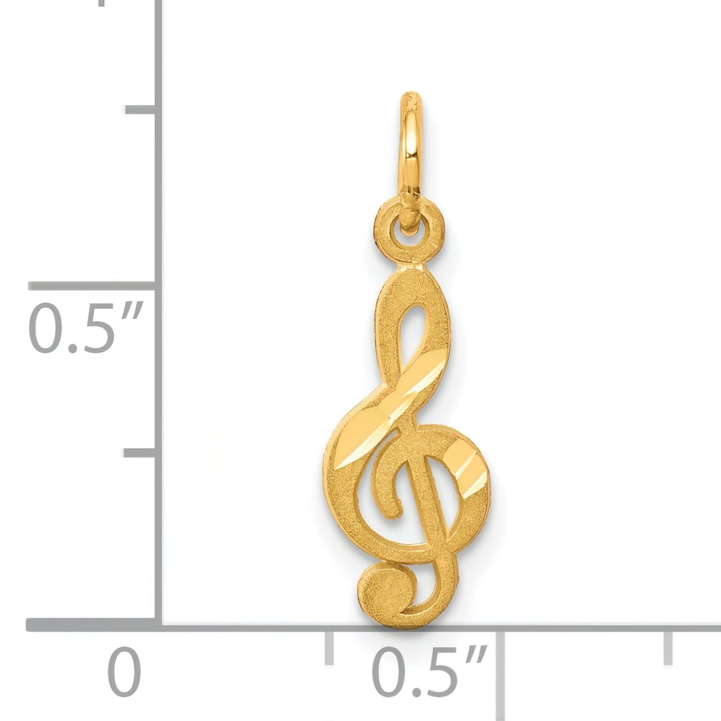 10K Gold Treble Clef Music Note Charm Musical Jewelry