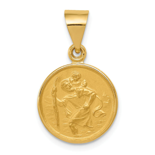 18K Gold Saint Christopher Medal Pendant