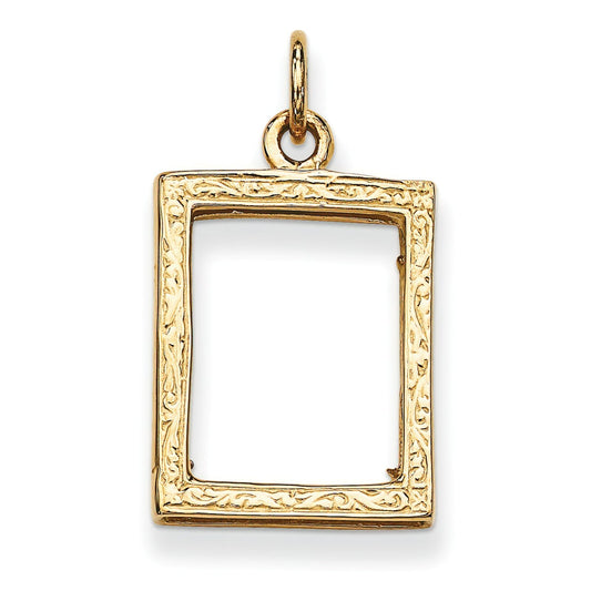 14K Gold Picture Frame Pendant