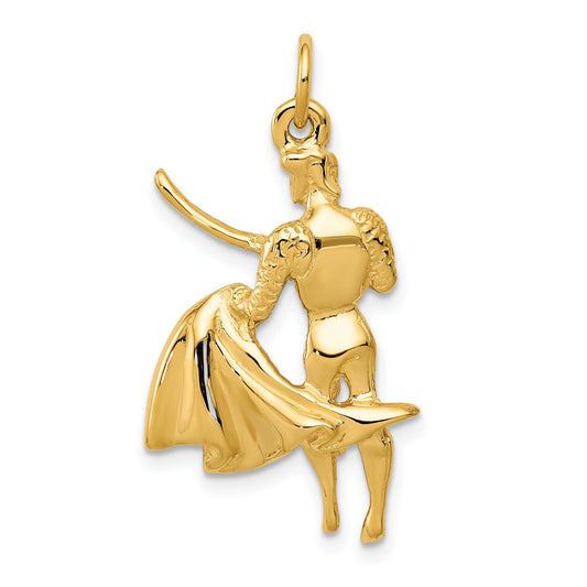 14K Yellow Gold Matador Charm