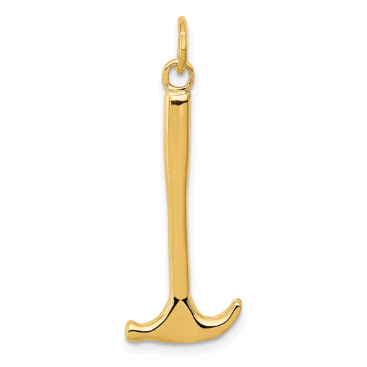 14K Yellow Gold 3D Hammer Charm