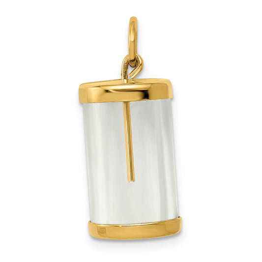 14K Yellow Gold Fillable Capsule Charm