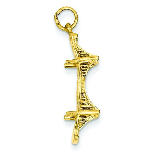 14K Yellow Gold 3D Mackinac Bridge Charm