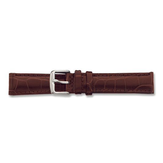 de Beer Brown Crocodile Grain Leather Watch Band (12 to 24mm)