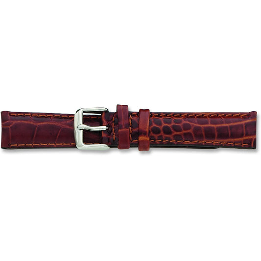 de Beer Brown Crocodile Grain Leather Watch Band (12 to 24mm)
