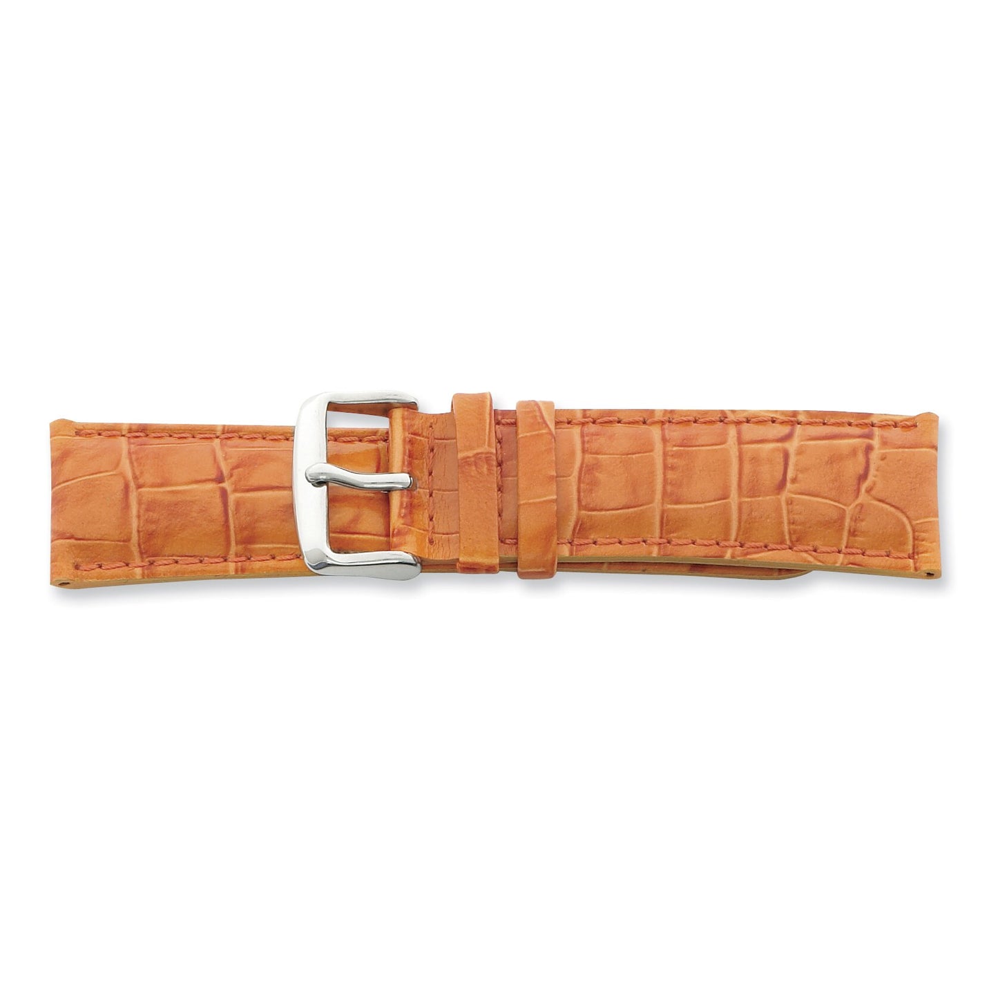 de Beer Orange Crocodile Grain Leather Watch Band (22 to 24mm)