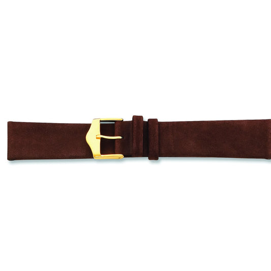 de Beer Brown Suede Leather Watch Band (12 to 20mm)