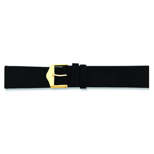 de Beer Black Suede Leather Watch Band (12 to 20mm)