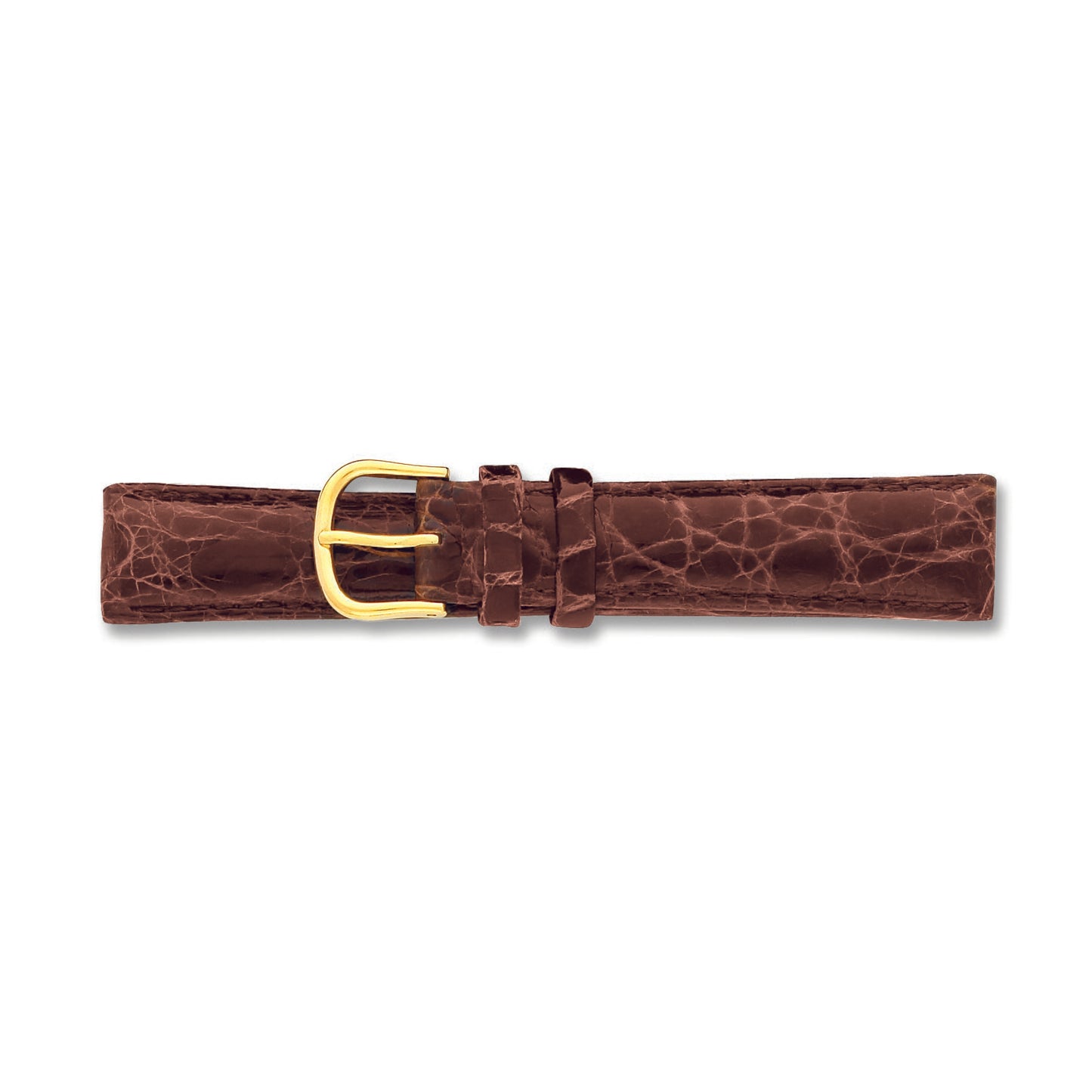 de Beer Brown Genuine Crocodile Leather Watch Band (12 to 20mm)