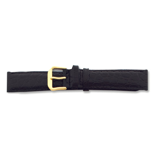 de Beer Black Alligator Grain Leather Watch Band (6 to 20mm)