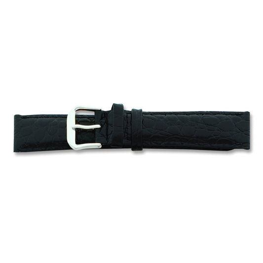 de Beer Black Alligator Grain Leather Watch Band (6 to 20mm)