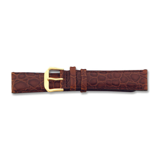 de Beer Brown Alligator Grain Leather Watch Band (6 to 20mm)