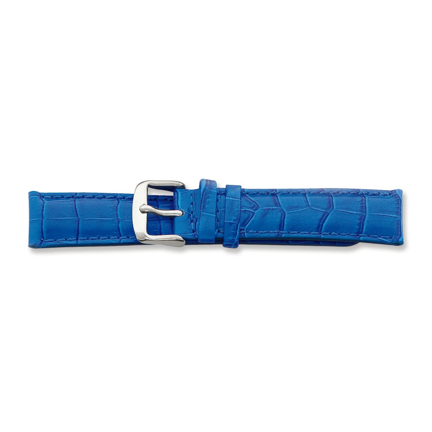 de Beer Blue Crocodile Grain Leather Watch Band (12 to 24mm)