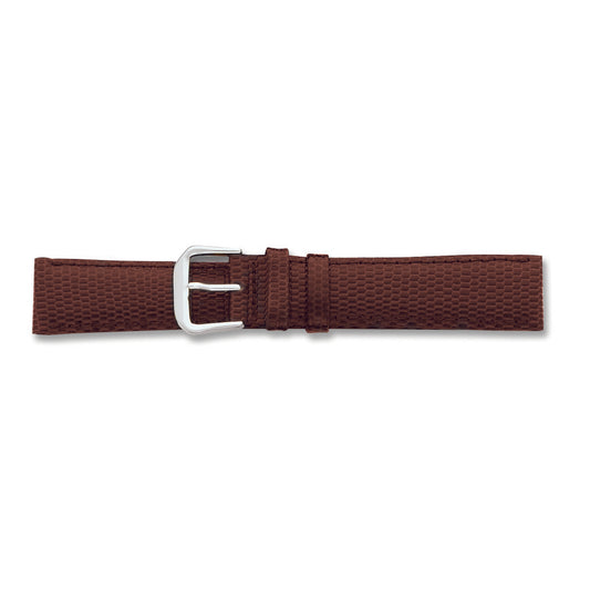 de Beer Brown Lizard Grain Leather Watch Band (12 to 20mm)