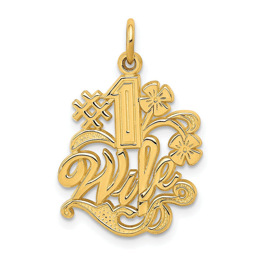 14K Yellow Gold #1 Wife Charm
